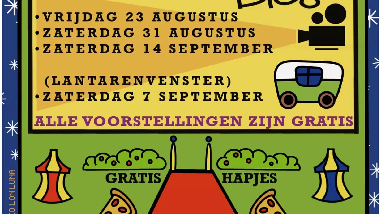 Dorpspleinbioscoop vrijdag 23 augustus, zaterdag 31 augustus, zaterdag 14 september